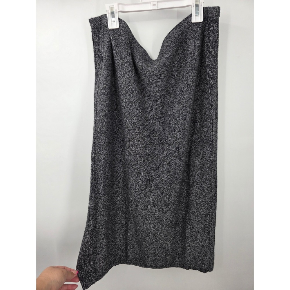 Pure Jill J.Jill Knit Midi Skirt Dark Onyx Multi Gray Marled Cotton Blend Large